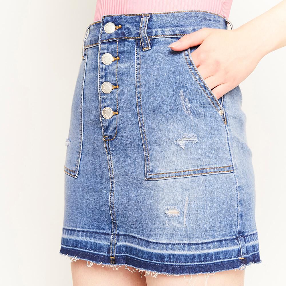 Falda Corta Botones Frontales Mujer Freedom image number 3.0