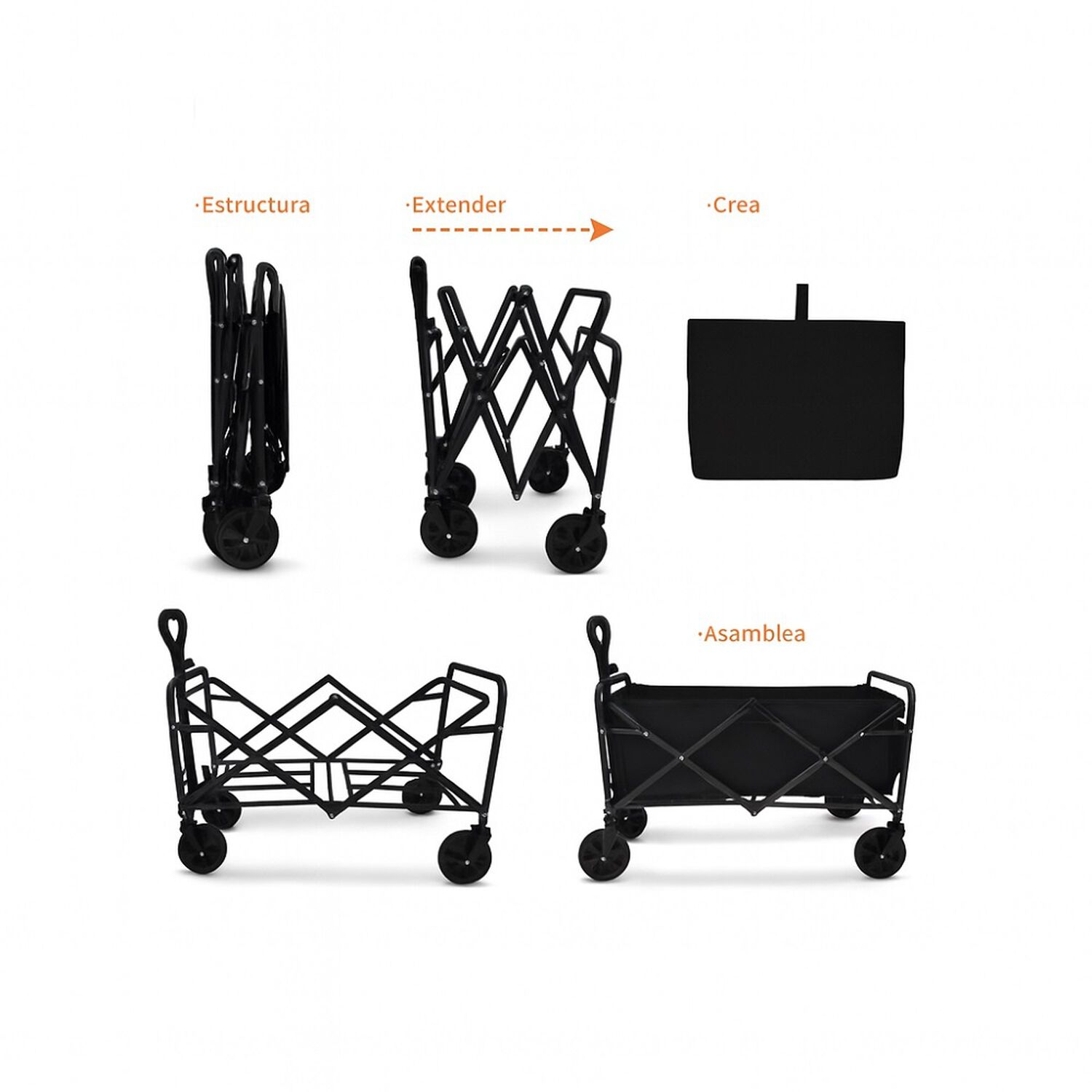 Carrito Arrastre Para Compras Plegable Para Camping Y Picnic image number 7.0