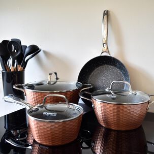 Bater&iacute;a De Cocina Antiadherente Copper 7 Piezas Simplit