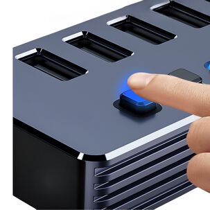 Hub Usb De 7 Puertos 3.0 High Speed + Adaptador Usb-c 5 Gbps