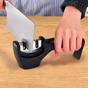 Afilador Cuchillo Tijera Cocina 2 Ranuras Acero Y Cer&aacute;mica