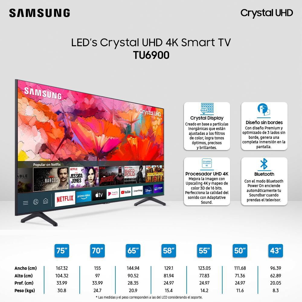 Led Samsung TU6900 / 70" / Crystal Ultra Hd / 4k / Smart Tv image number 2.0