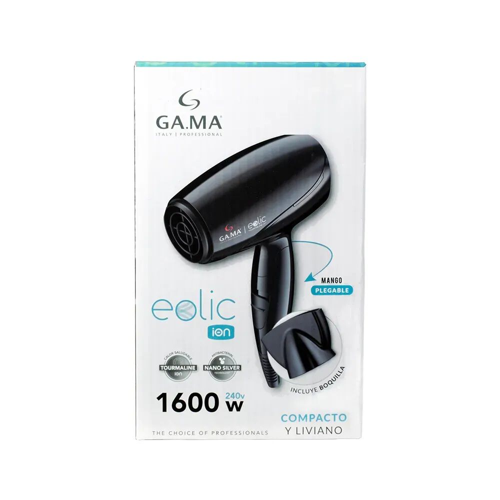 Secador De Pelo Gama Eolic Ion Mini 1600w Plegable Liviano Viaje Negro image number 6.0