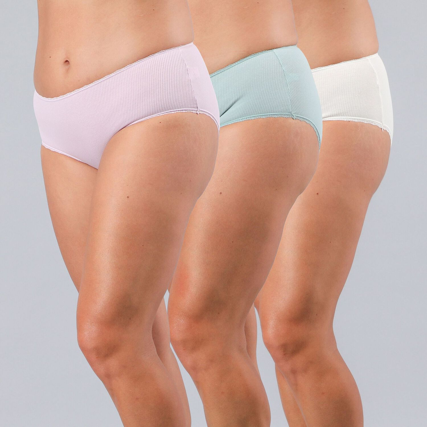 Pack 3x Calzon Maxi Algodon Rib Flores Mujer 25578-1 image number 1.0