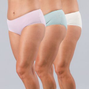 Pack 3x Calzon Maxi Algodon Rib Flores Mujer 25578-1