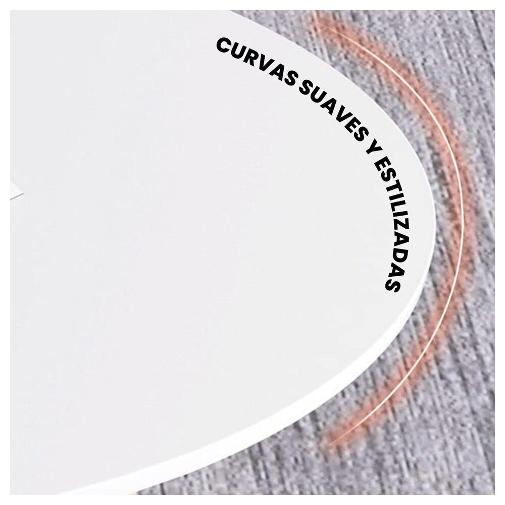 Mesa De Centro Ovalada Moderna Minimalista Con Almacenamiento image number 3.0