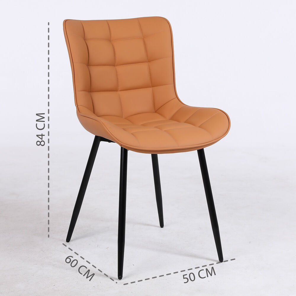 Pack 2 Sillas De Comedor Pu Camel Patas Met&aacute;licas image number 2.0