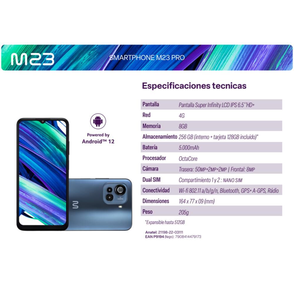 Telefono Celular Multi M23 Pro P9194 image number 4.0