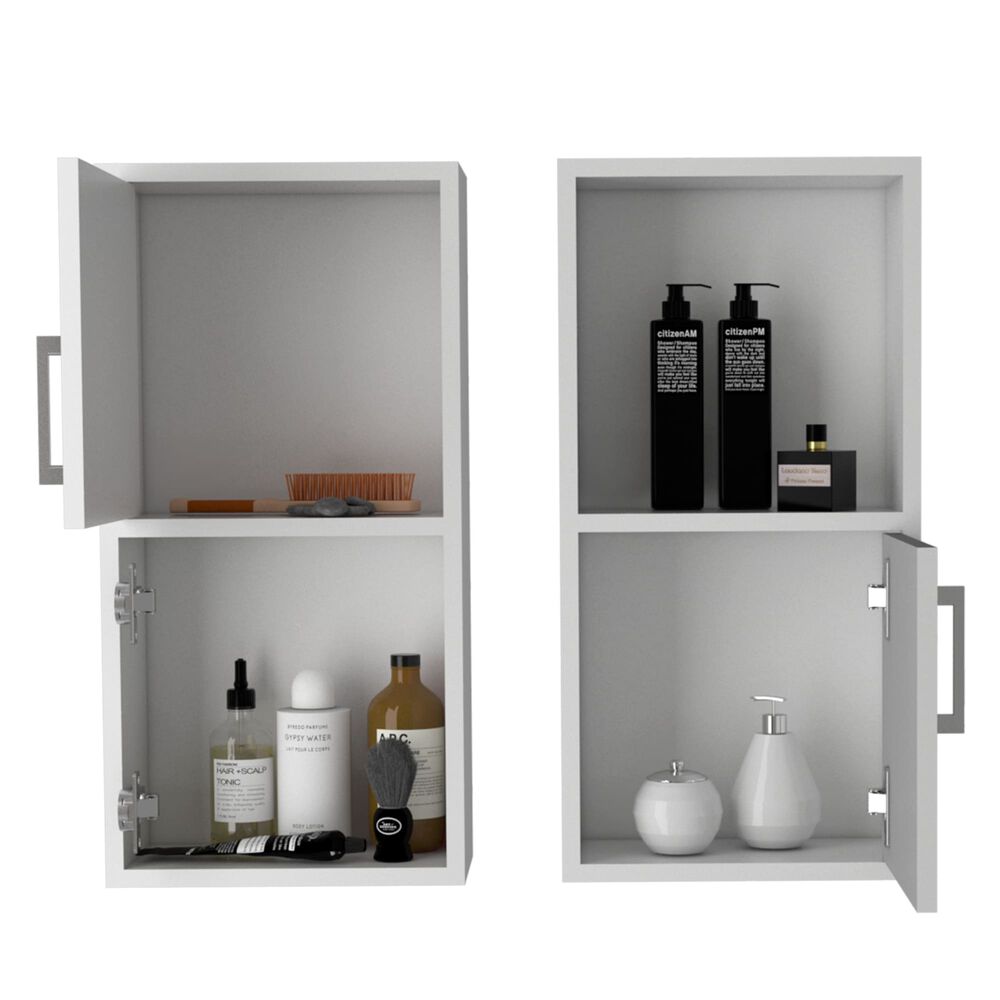 Mueble Organizador Baño Con 1 Puerta X2 Unidades Fm-001b - Blanco image number 2.0