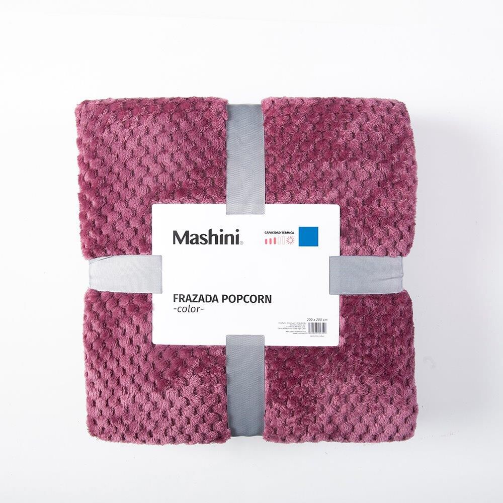 Frazada Popcorn 2 Plazas Burdeo image number 2.0