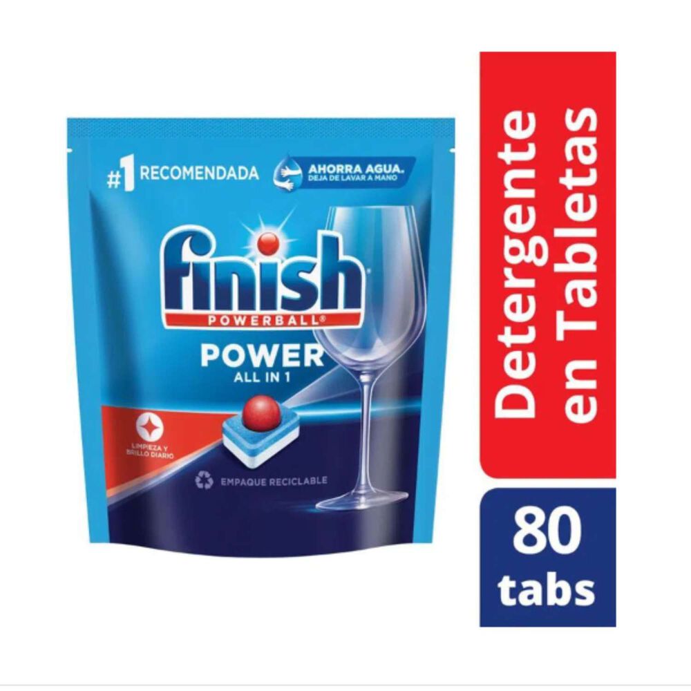 Detergente En Tabletas Para Lavavajillas Powerball 80un. - Finish image number 0.0