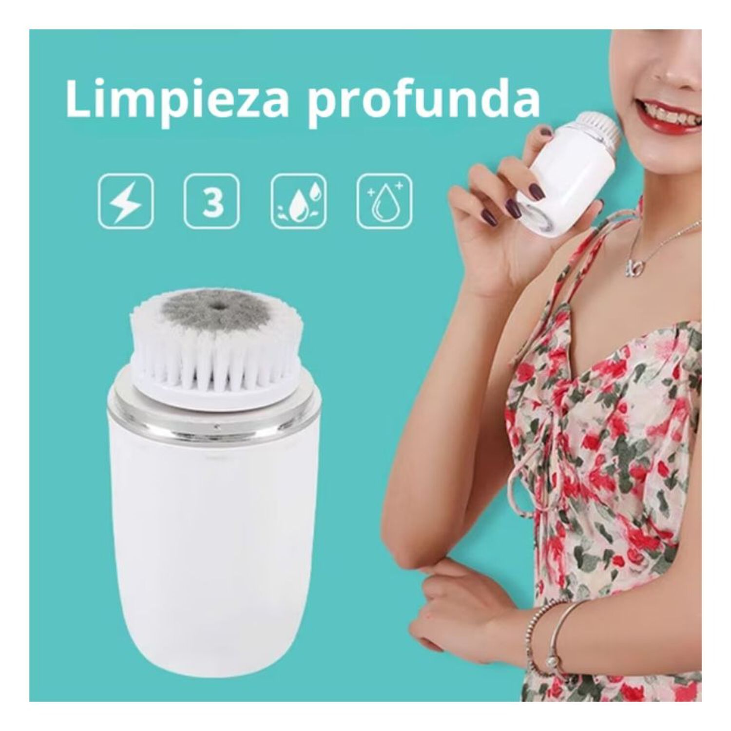 Cepillo Facial El&eacute;ctrico Masajeador Limpieza Profunda image number 4.0