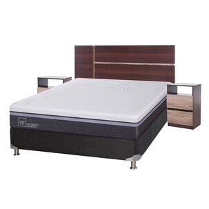 Box Spring Cic Ortopedic Advance / 2 Plazas / Base Normal + Set De Maderas Enio