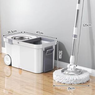 Mopa Giratoria Con Balde De Acero Inoxidable