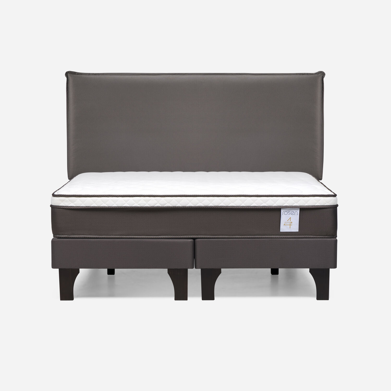 Cama Europea Rosen New Style 4 Plus / King / Base Dividida  + Respaldo Maurice Chocolate image number 0.0