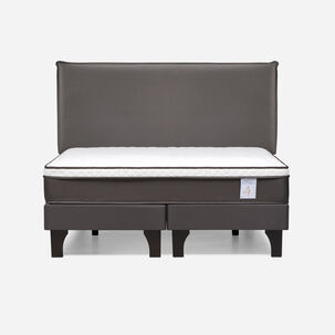 Cama Europea Rosen New Style 4 Plus / King / Base Dividida  + Respaldo Maurice Chocolate