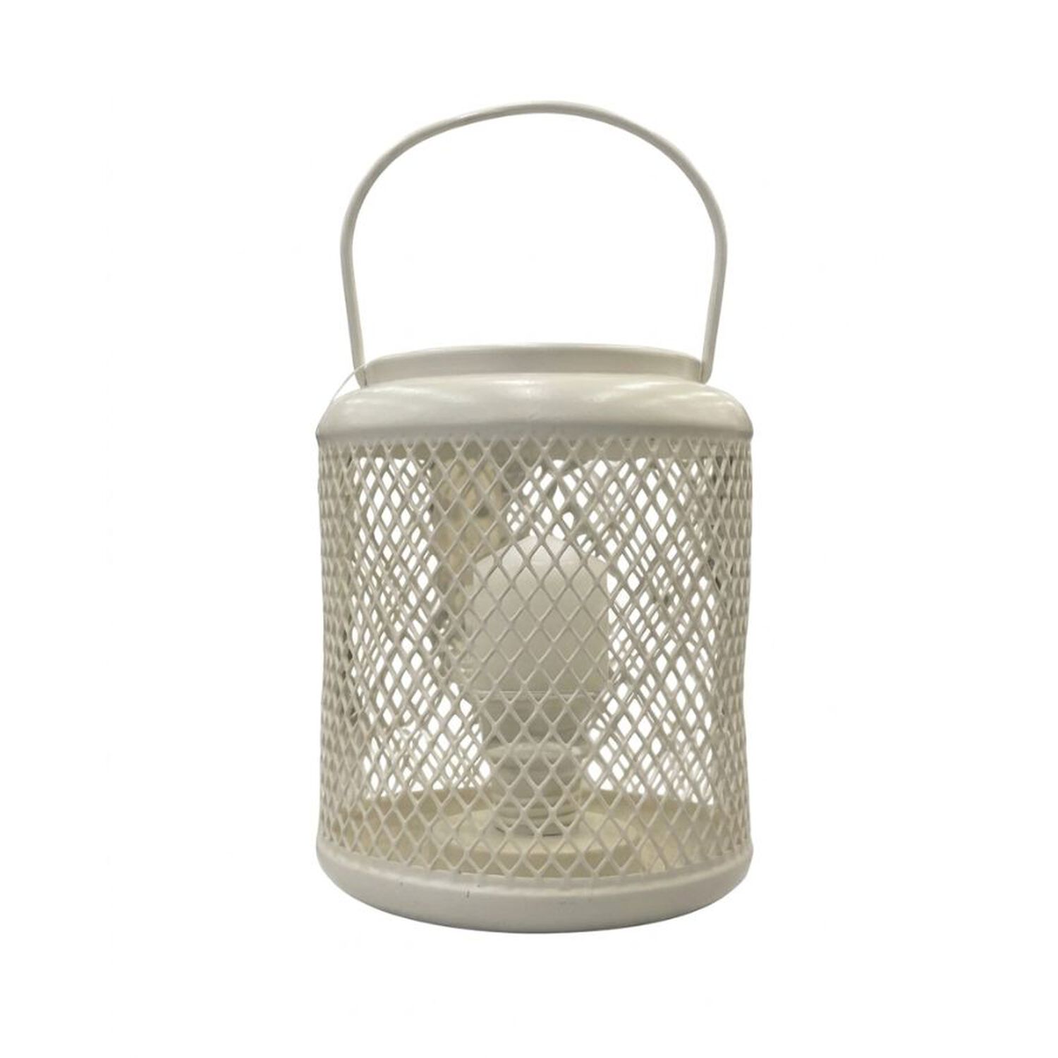 Farol Metal Rejilla Decorativo Blanco image number 0.0