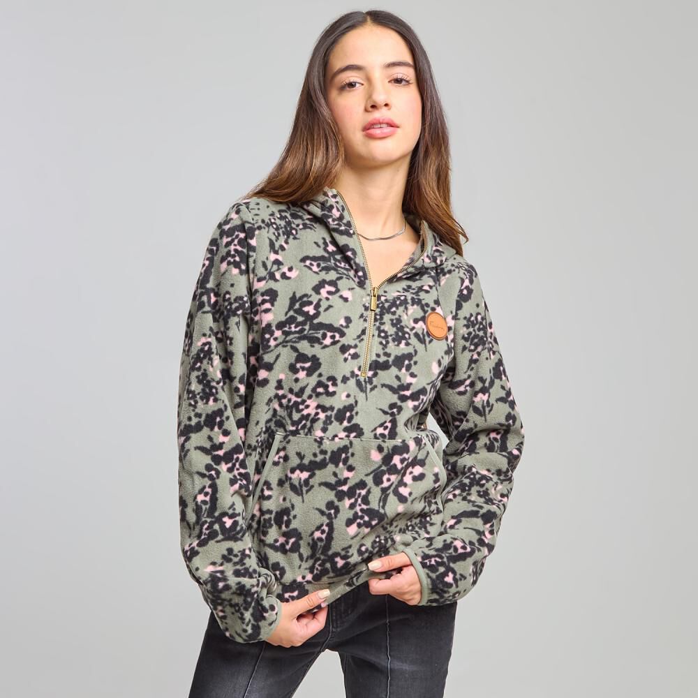 Polerón Polar Full Print Cuello Alto Con Capucha Mujer Freedom image number 0.0