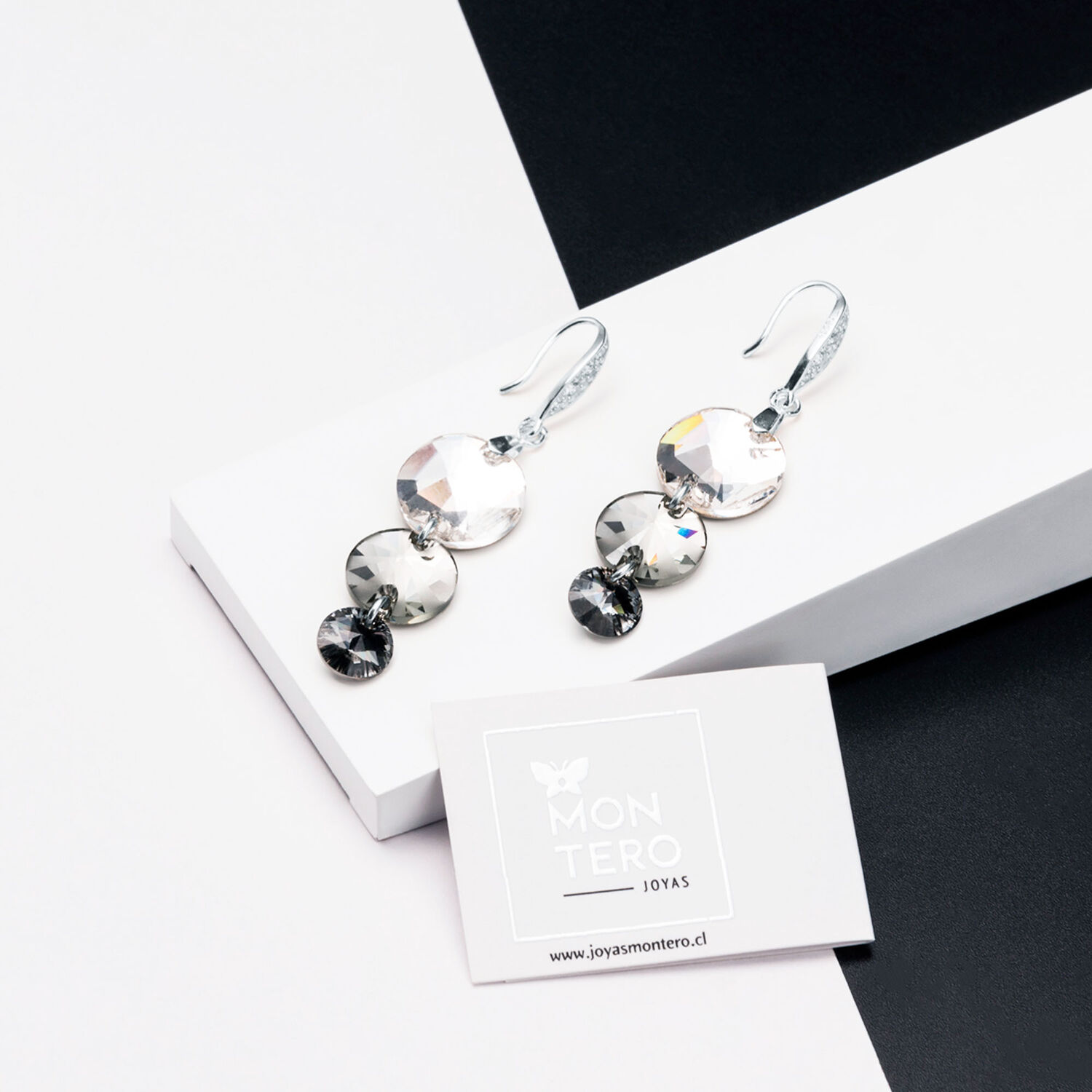 Aros Lisboa Cristales Genuinos Silver Night image number 1.0