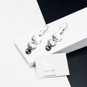 Aros Lisboa Cristales Genuinos Silver Night