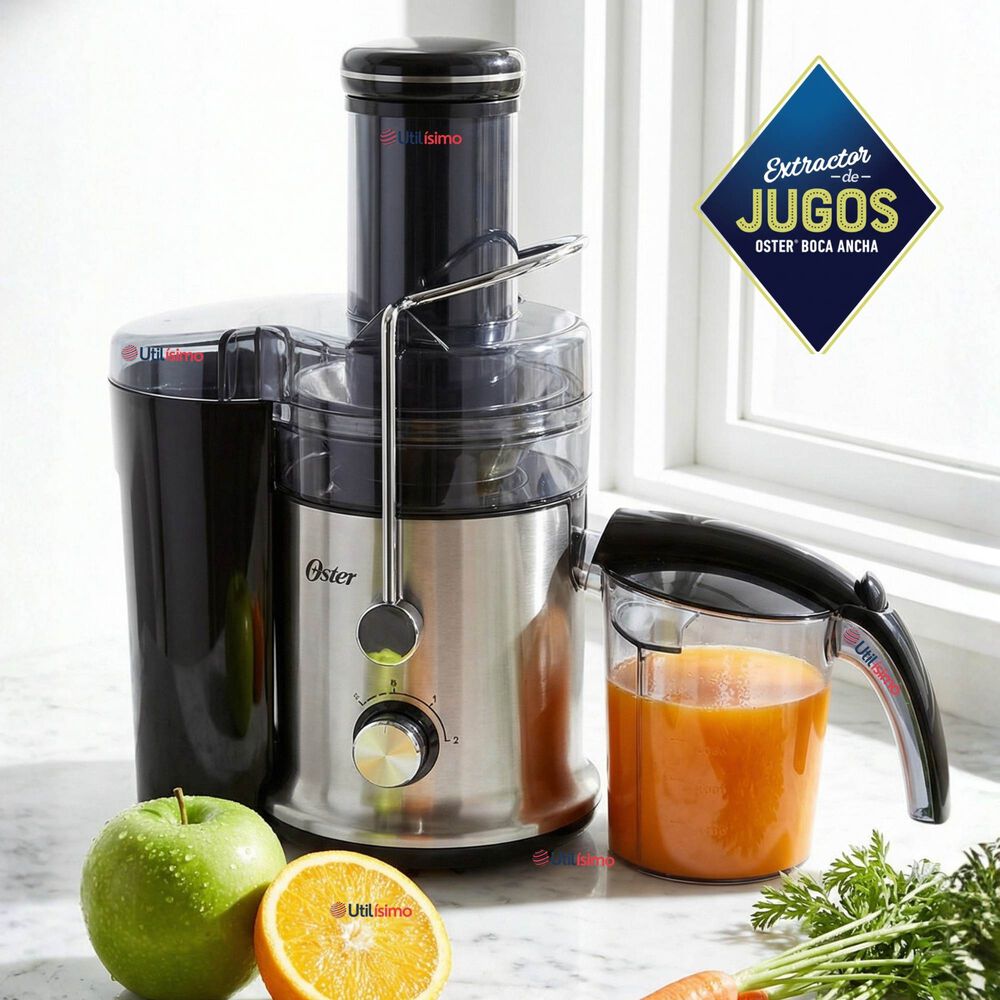 Oster Extractor De Jugos, Con 2 Velocidades + Pulso, Y F&aacute;cil De Limpiar, Negro Y Plateado, Fpstje320s image number 0.0