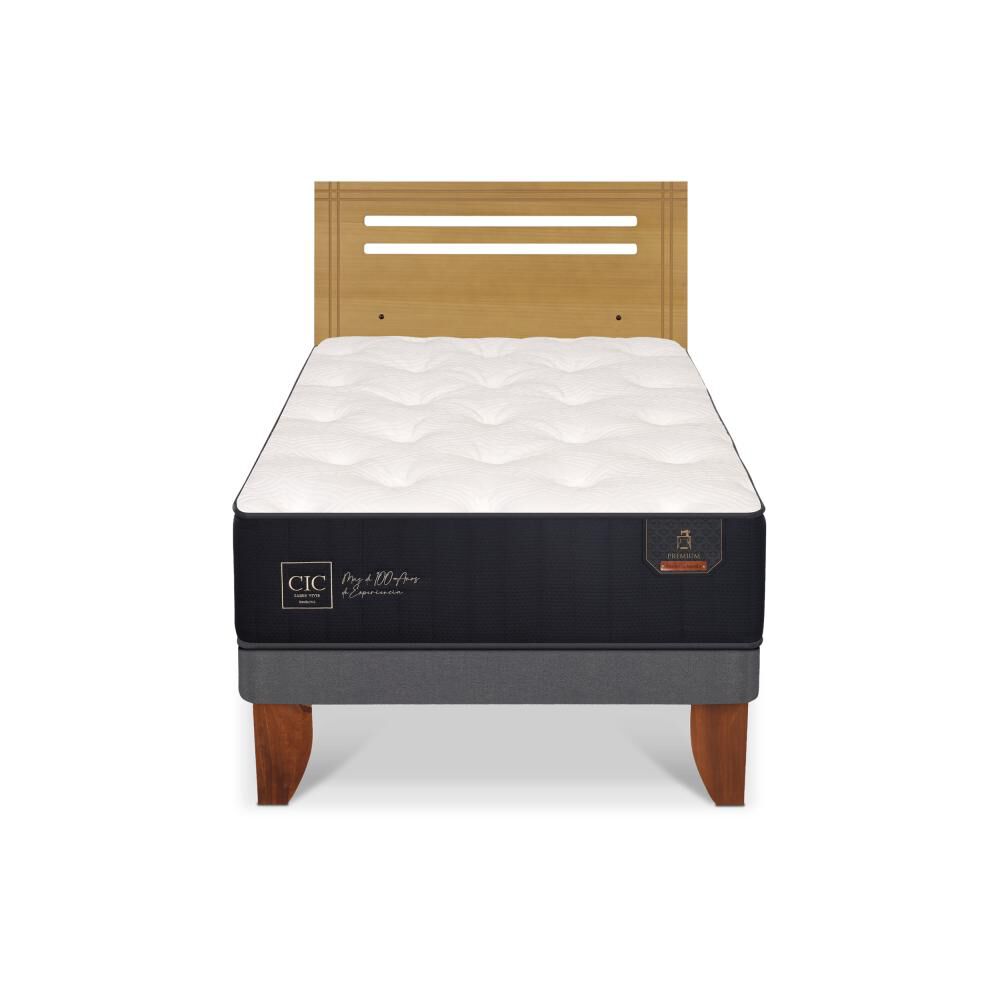 Cama Europea Cic Linea Premium / 1.5 Plazas / Base Normal + Respaldo image number 0.0
