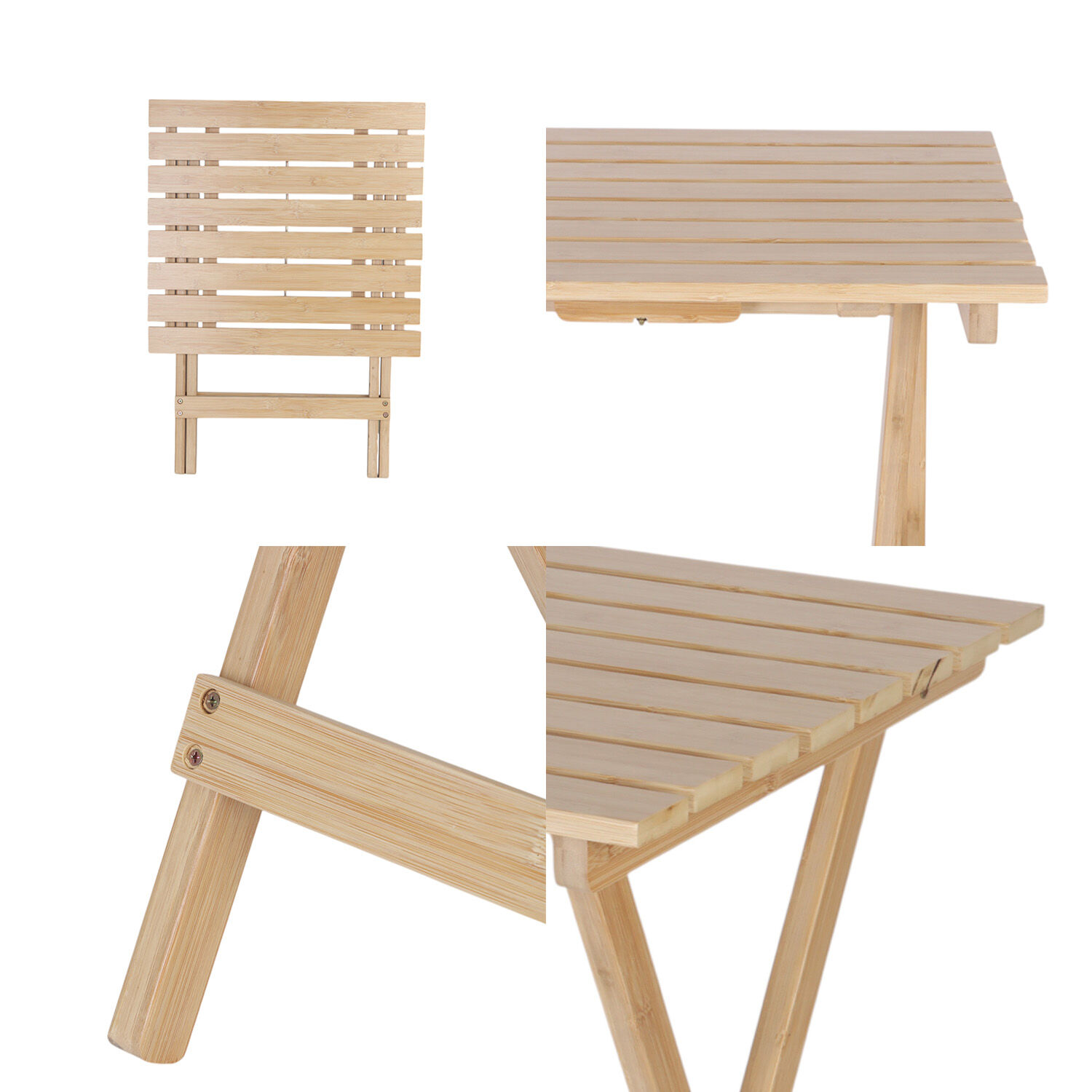 Mesa De Camping Plegable De Bamboo 465156 Cm image number 4.0