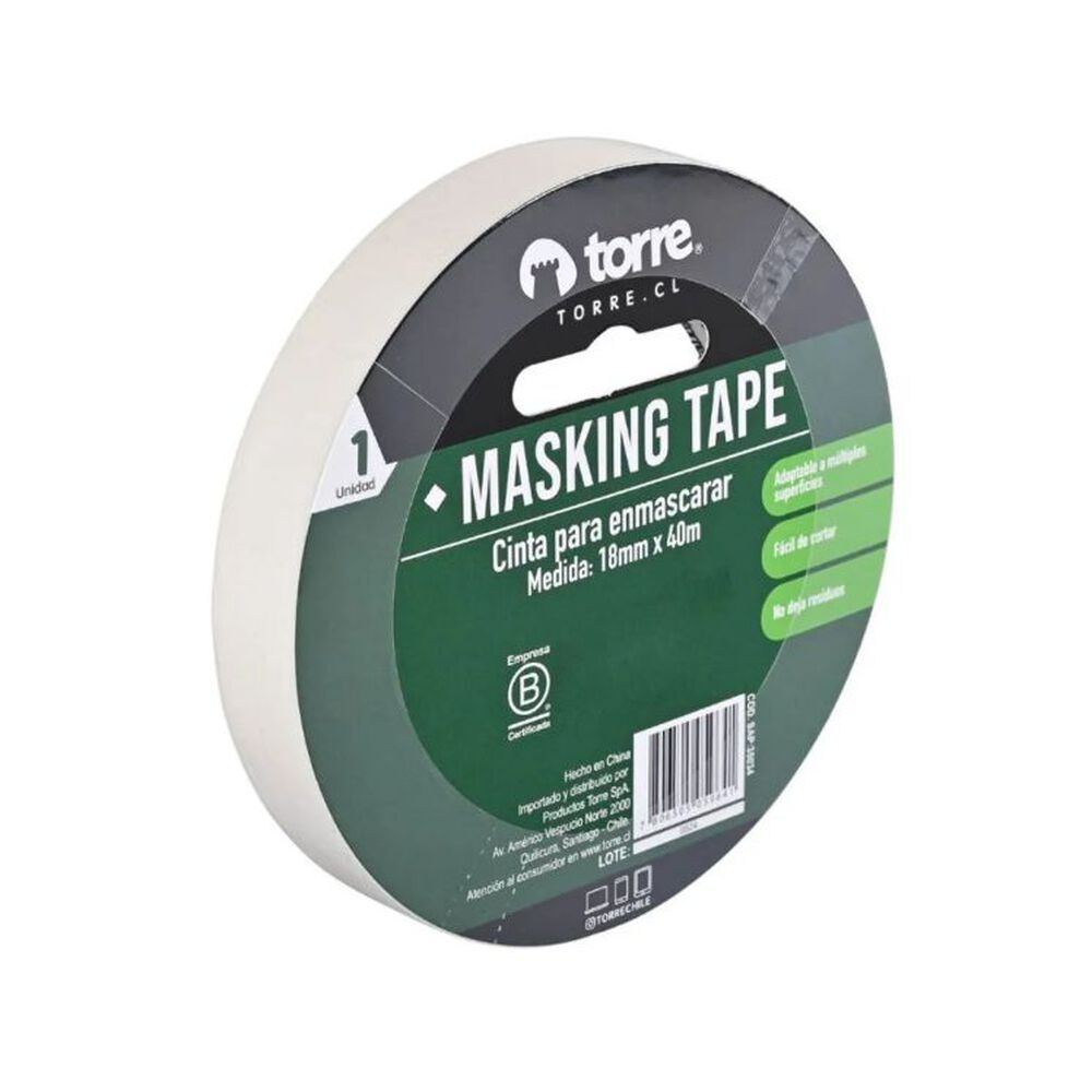 Cinta Masking Crema 18mmx40m Torre image number 0.0