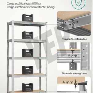 Estante Metálico Armable 180x90x40 Armado Facil Sin Pernos