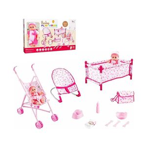 Set De Juguete Beb&eacute; Mu&ntilde;eca 10 En 1 Accesorios