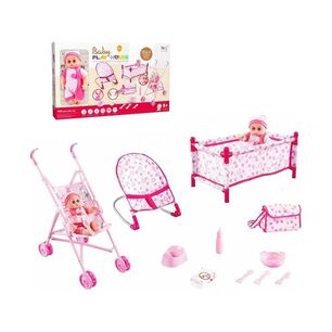 Set De Juguete Beb&eacute; Mu&ntilde;eca 10 En 1 Accesorios