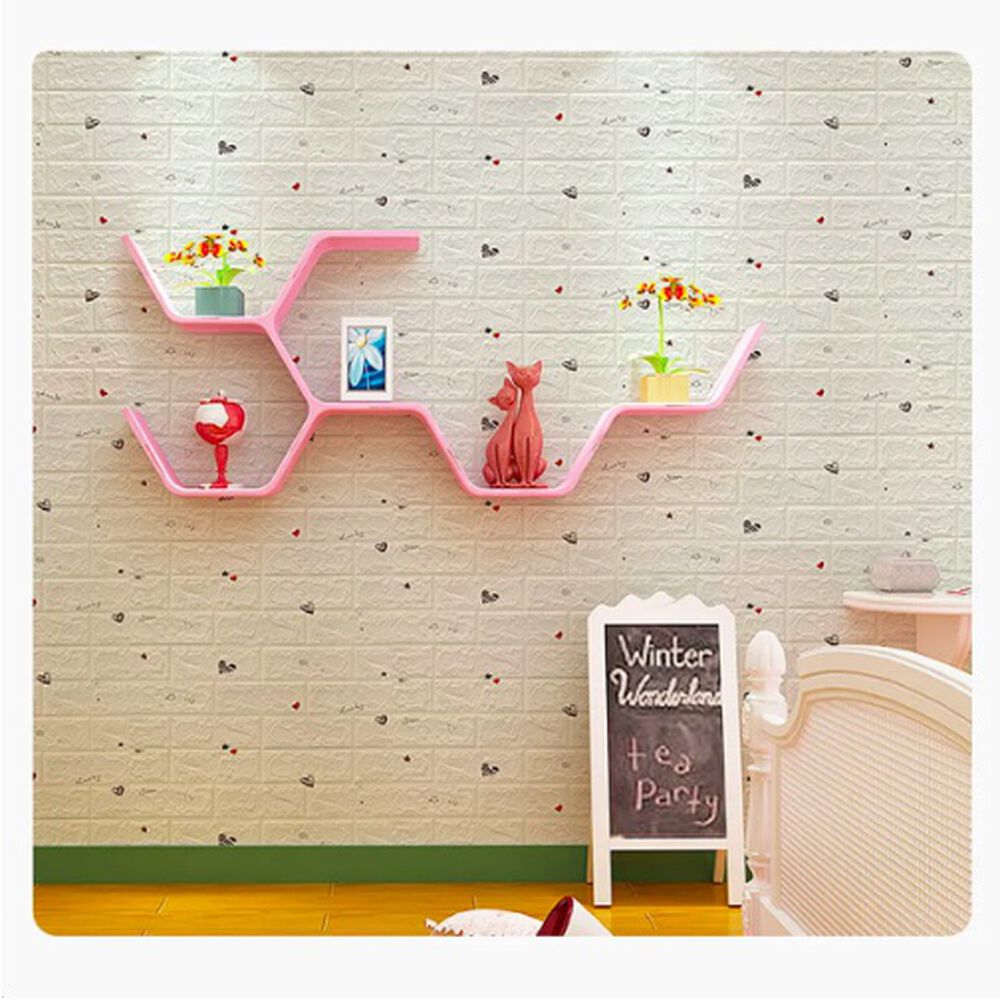 Pack 10 Lamina Papel Mural Autoadhesivo 3d Blanco image number 3.0