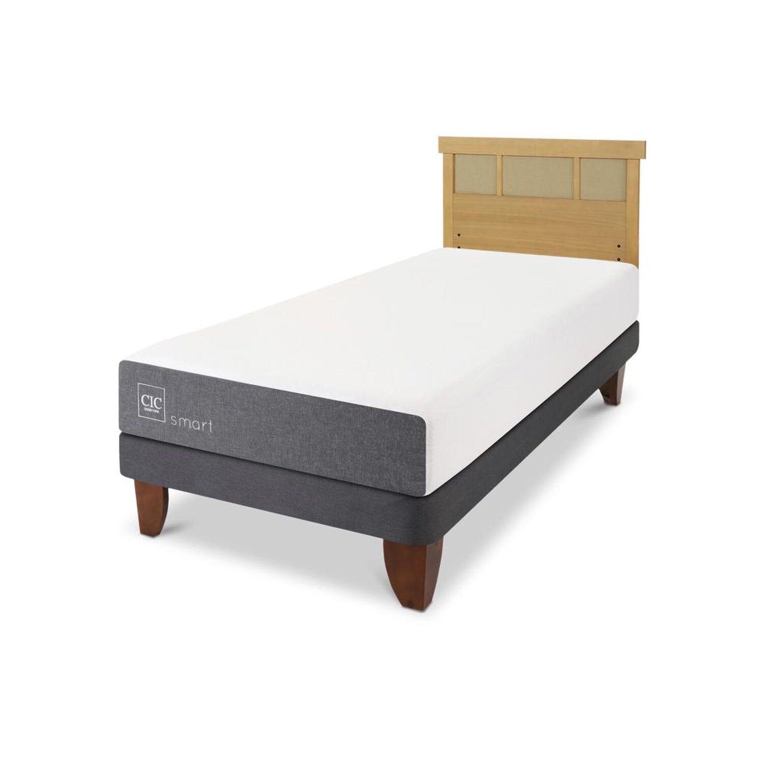 Cama Europea Cic Smart / 1.5 Plazas / Base Normal + Respaldo image number 3.0