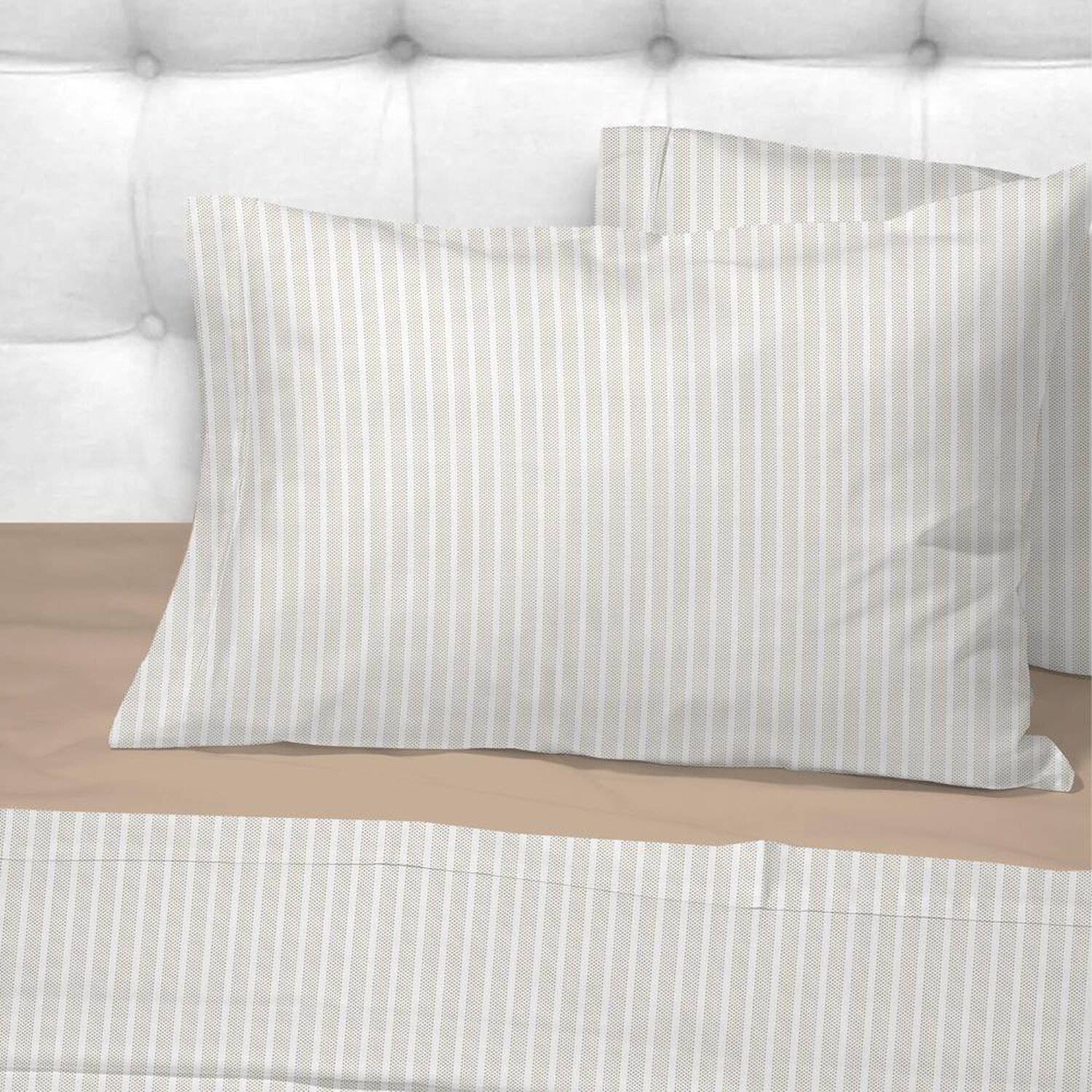 Sabanas Andes 180 Hilos Estampada Franjas Taupe 2 Plazas image number 1.0