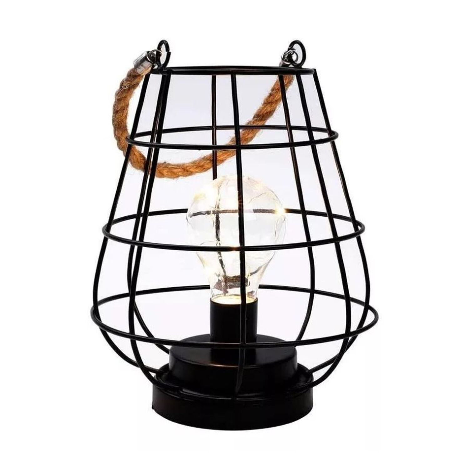 Lampara Colgante Fierro Luz Led Decorativa Portatil Cuerda image number 0.0