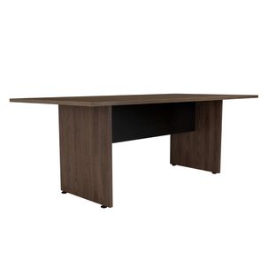 Mesa De Reunion 75x200x100 Cm Fm-054n - Negro Y Cafe Oscuro