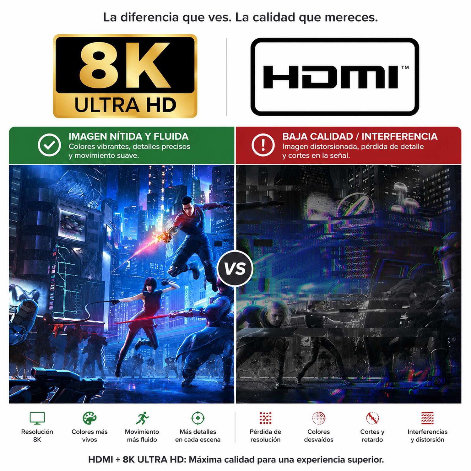 Cable Hdmi Profesional V 2.1 Uhd 8k/ 4k / 48 Gbps / 2 Metros image number 6.0