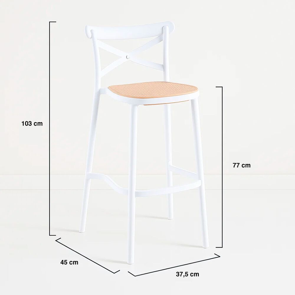Pack De 4 Taburetes Crossback Danubio - Blanco image number 3.0