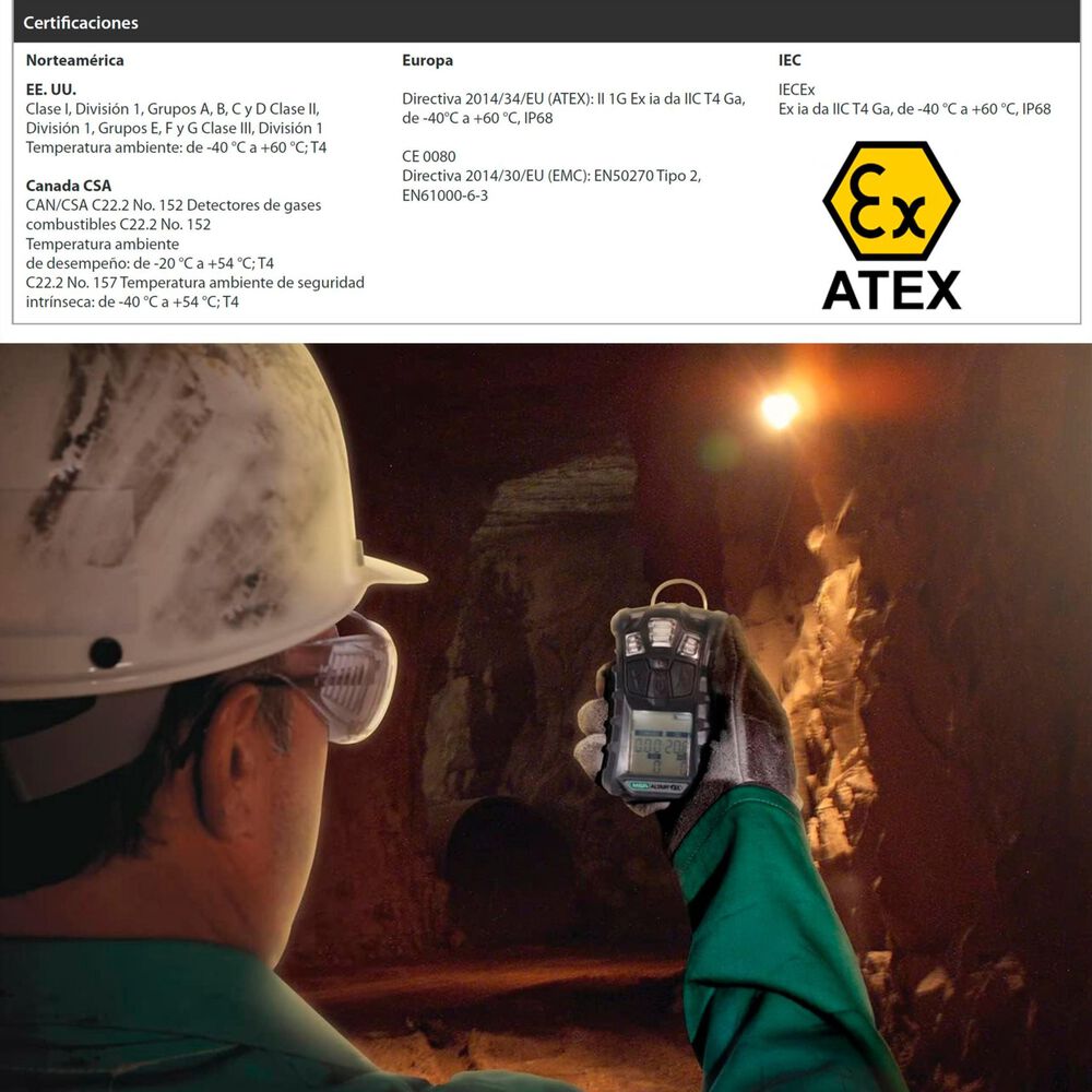Msa Altair 4xr: Detector Multigás Monitoreo Gases Honeywell image number 4.0