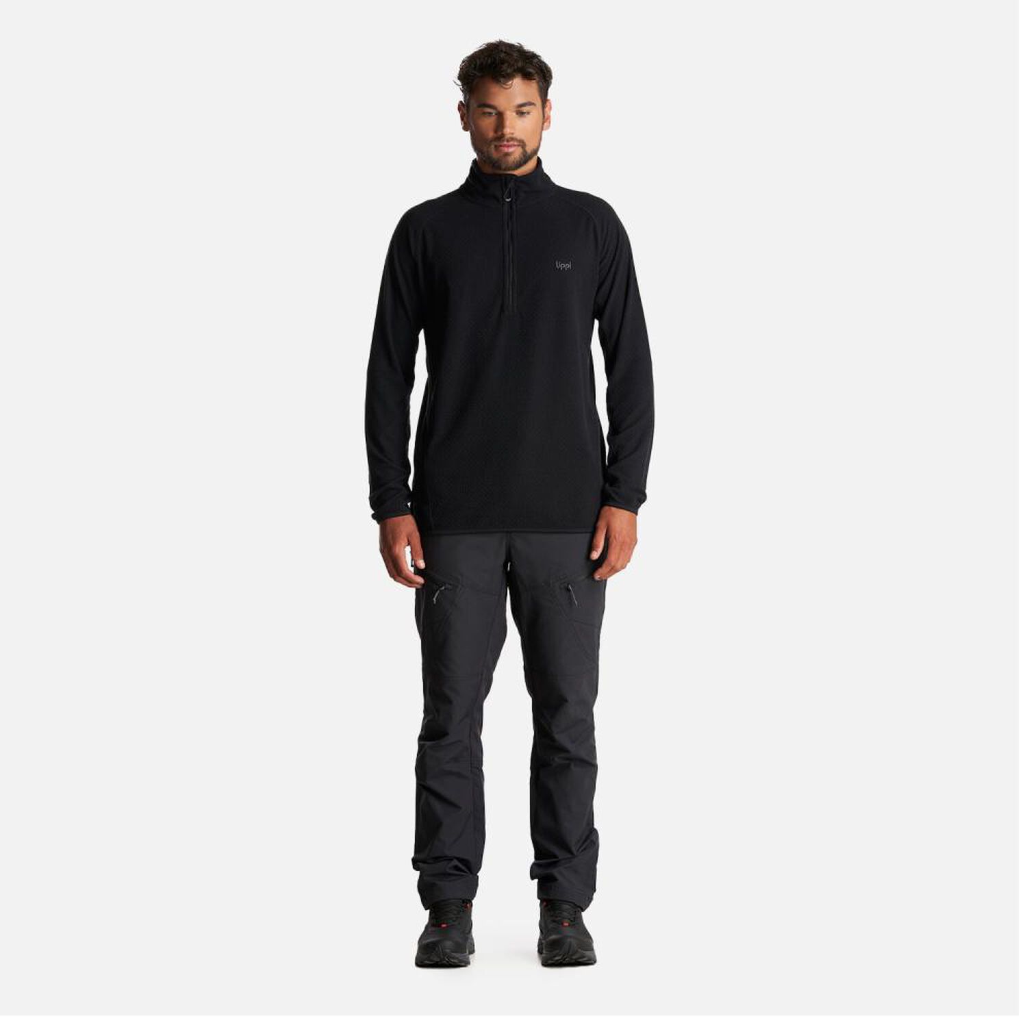 Poler&oacute;n Deportivo Cuello Alto Hombre Jacaranda Nano-f 1/4 Zip Lippi image number 4.0