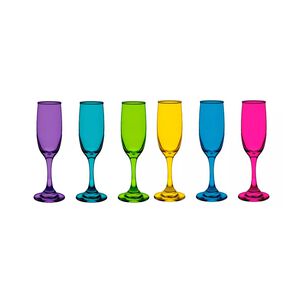 Set 6 Copas Champagne Rioja Full Color 183cc Para Celebracion