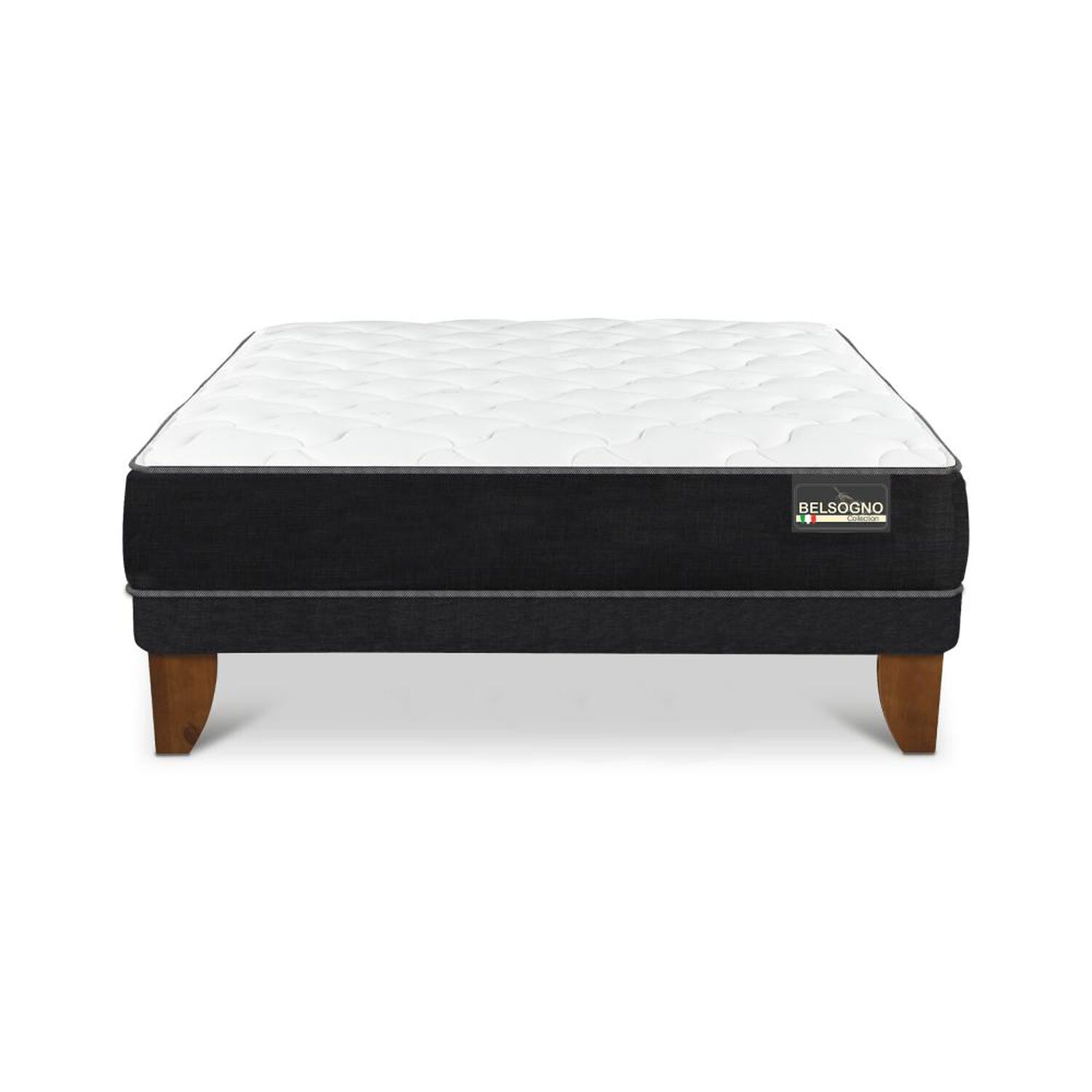 Cama Europea Belsogno Plus / 2 Plazas / Base Normal + Set de Maderas Dakar image number 1.0