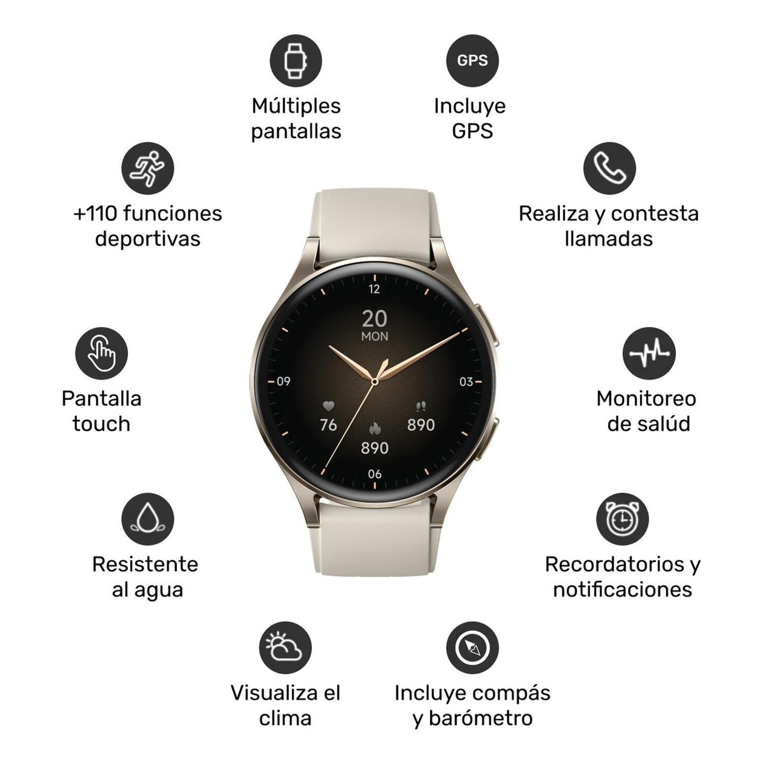 Reloj Smartwatch Lhotse Vibe 05 Gps Black 45mm image number 3.0