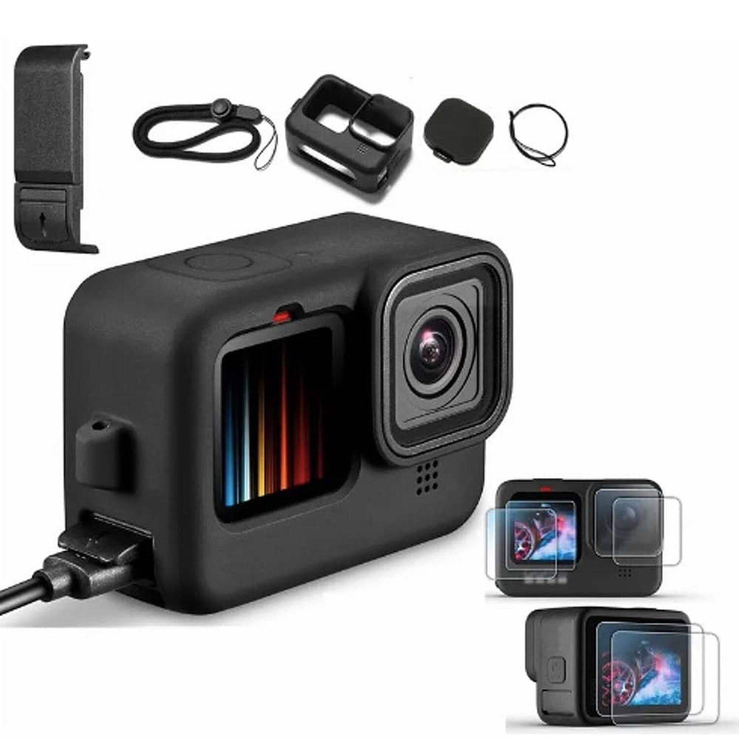Funda Silicona Vidrio Templado Para Gopro 9/10/11 Accesorios image number 0.0