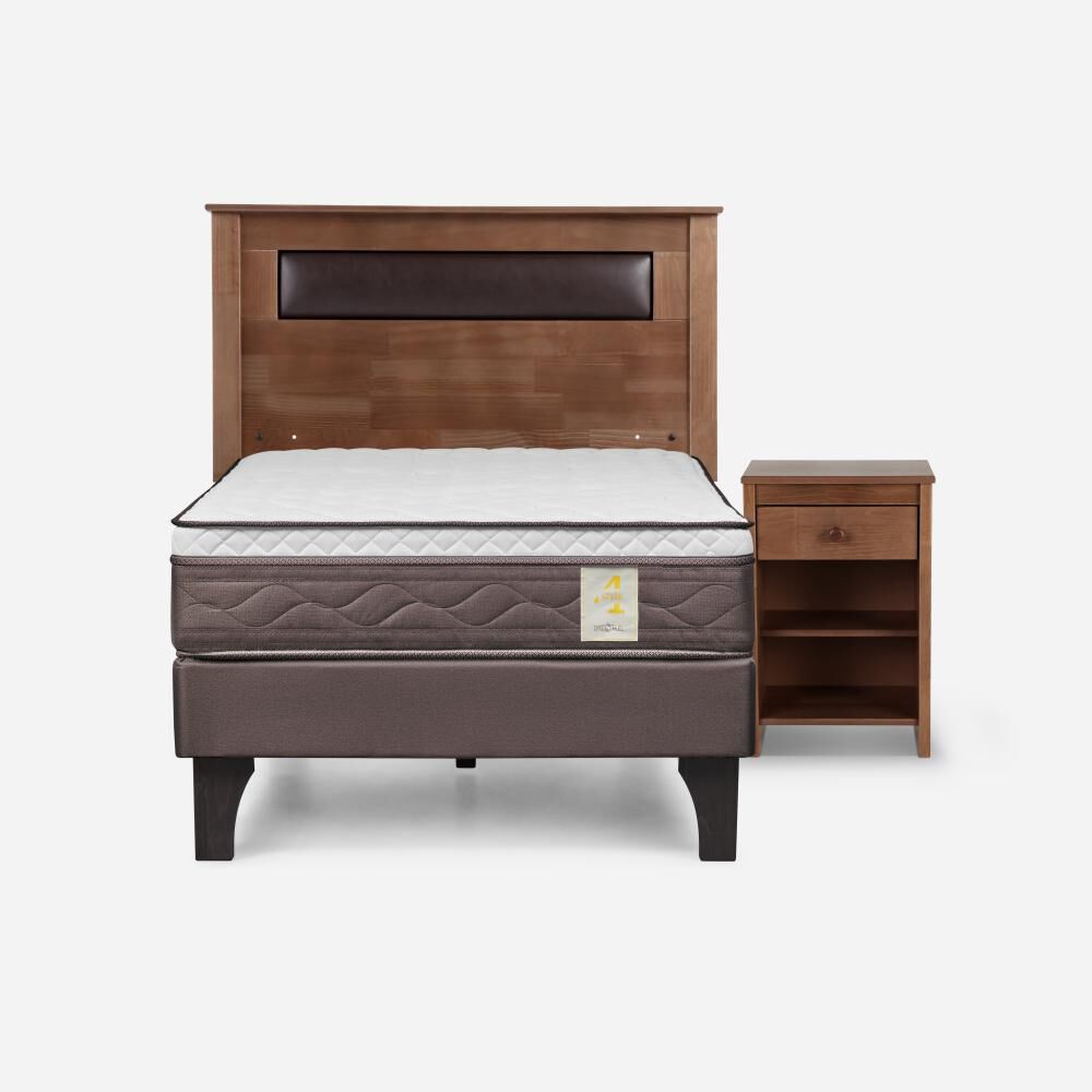 Cama Europea Rosen New Style 4 Plus / 1.5 Plazas / Base Normal + Set De Maderas Ferrara image number 0.0