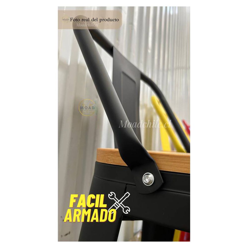 Pack 4 Taburetes Tolix Madera Clara (77cm) image number 3.0