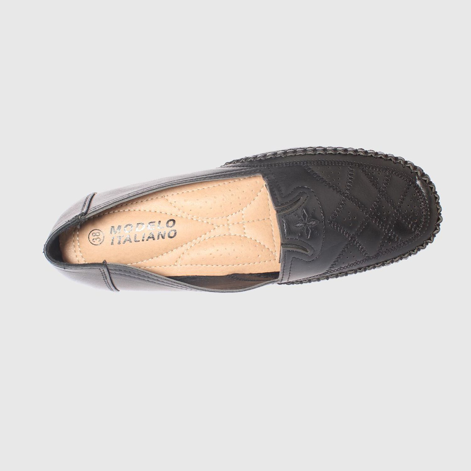 Mocas&iacute;n Negro Modelo Italiano Art. 5ask64248black image number 5.0