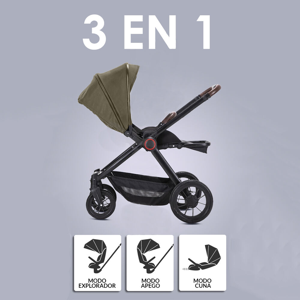 Coche De Beb&eacute; Asiento Reversible Gris Gold Babymine image number 3.0