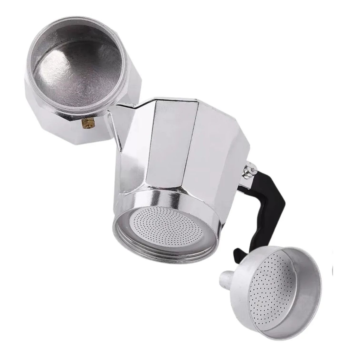 Moledor El&eacute;ctrico De Caf&eacute; + Cafetera Italiana Greca 9 Tazas Color Gris image number 1.0