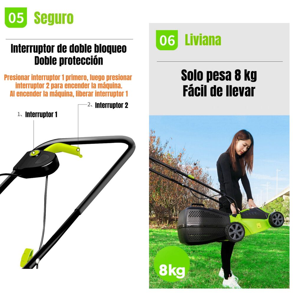 Cortadora De Pasto El&eacute;ctrica 1600w 3600rpm F01 image number 4.0